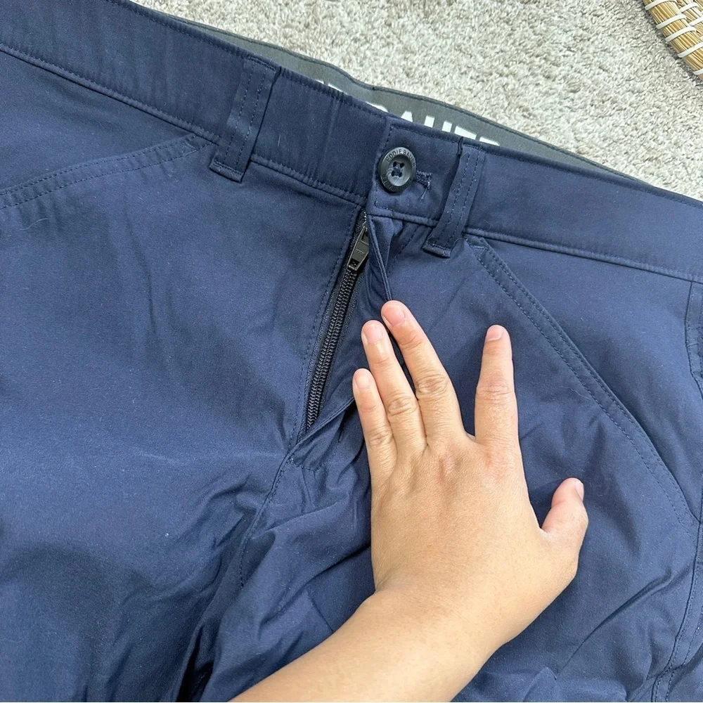 Eddie Bauer Men’s Rainier Pants Elastic Waistband Slim-Fit Hiking in Navy 34X32